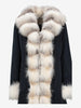 Black Long Parka with Natural Fox Fur Collar CVM26.6.122  Vintage 