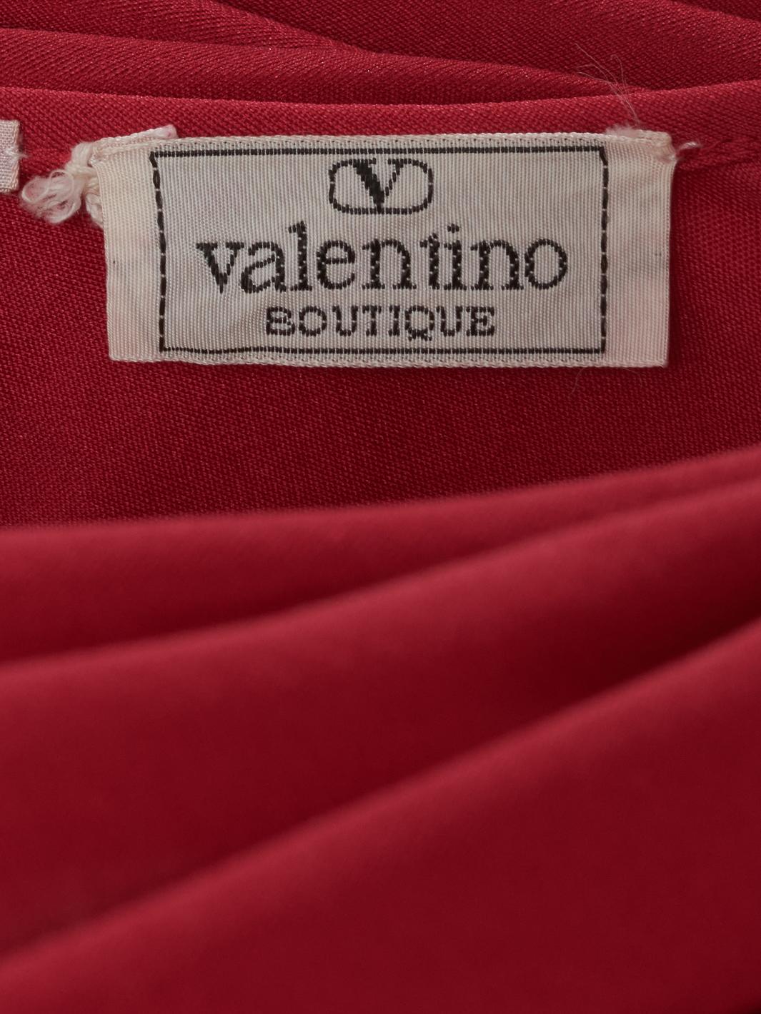 Valentino Boutique Dress with drape and silver leaf embroidery - '80s AR002  Valentino 