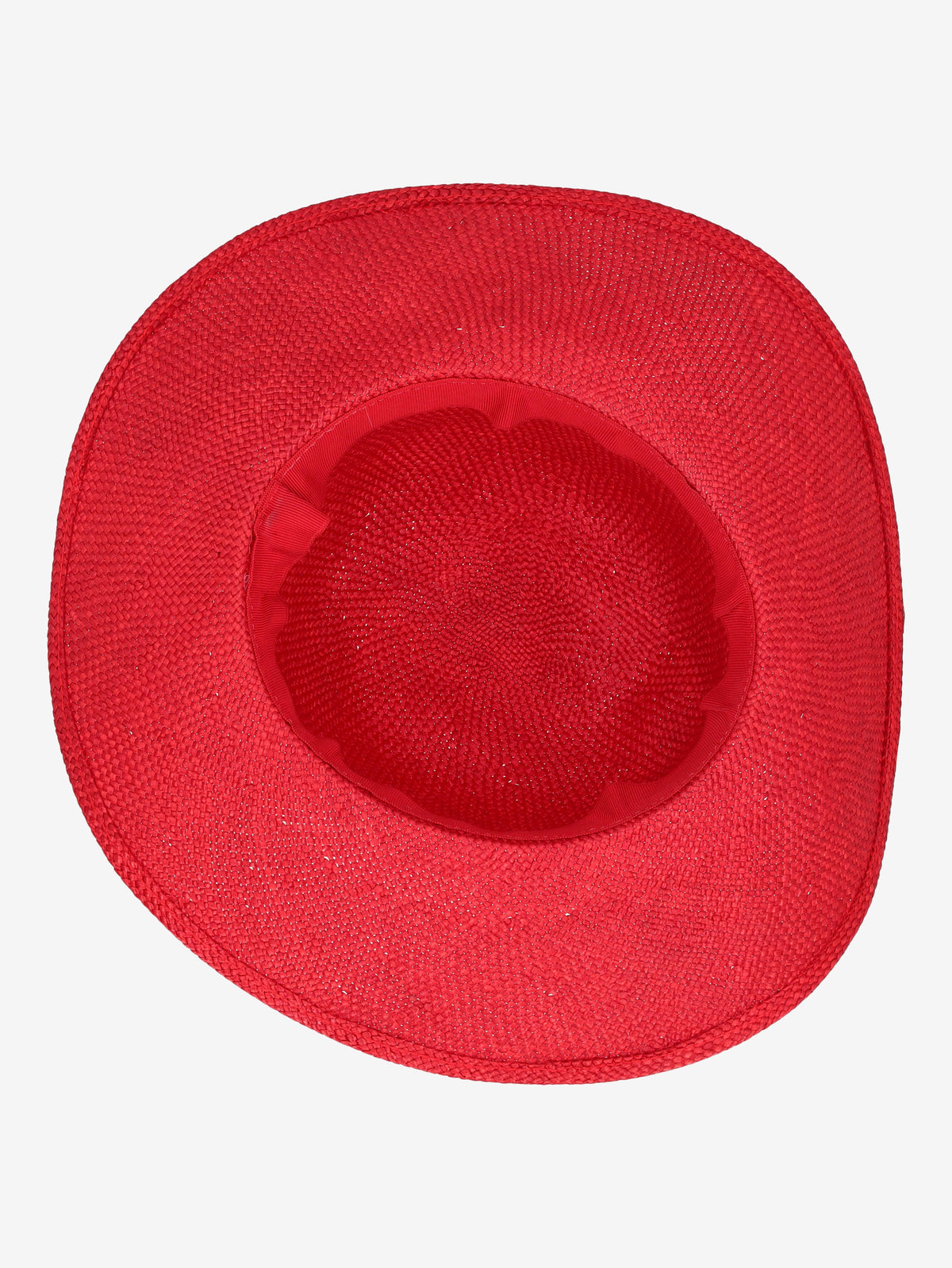 Vintage Red Straw Hat with Floral Trim BR5522.24  Vintage 