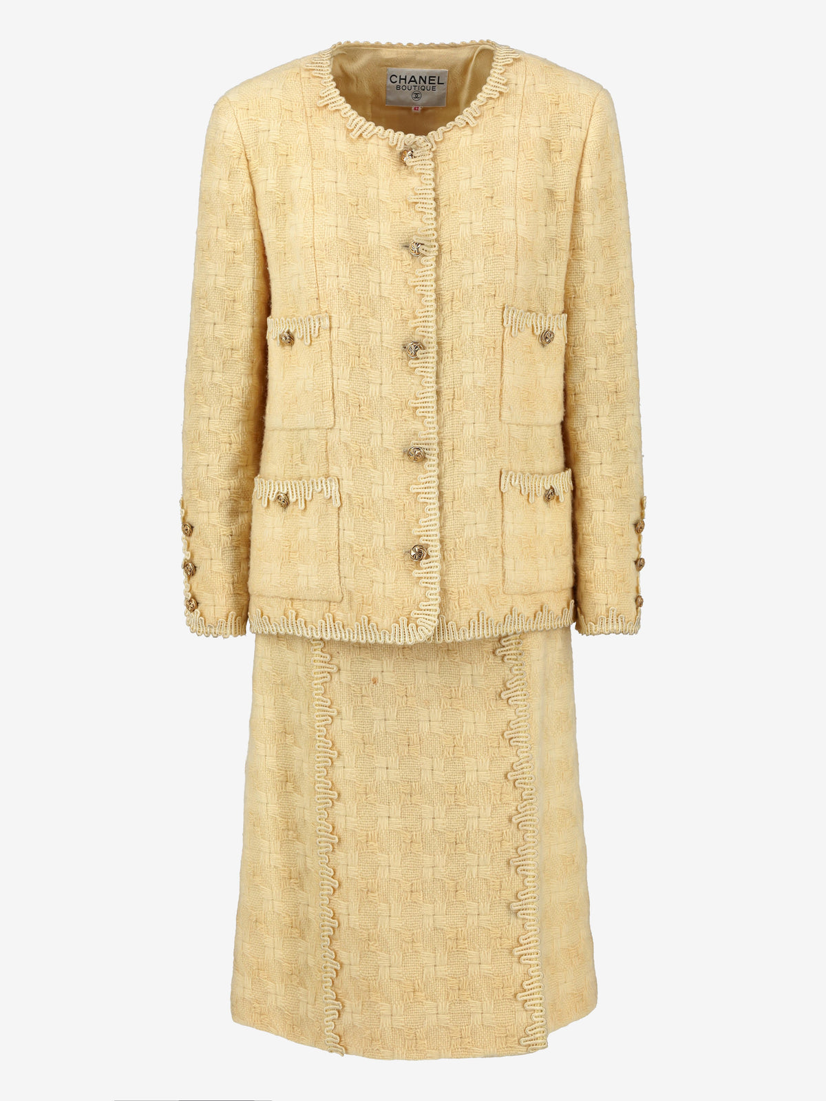 Chanel Boutique Yellow Wool Suit WCV13032025.81  Chanel 