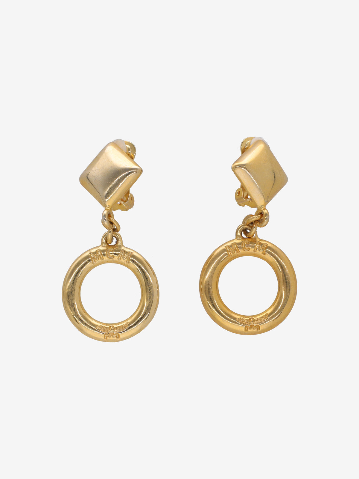 MCM Logo Pendant Clip-On Earrings with Hoop Detail W13426.1  Mcm 