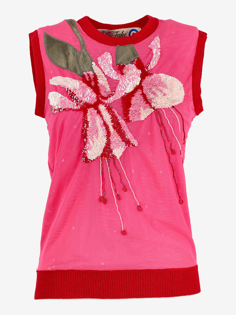 Vintage Top With Flowers WCV241010347  Vintage 