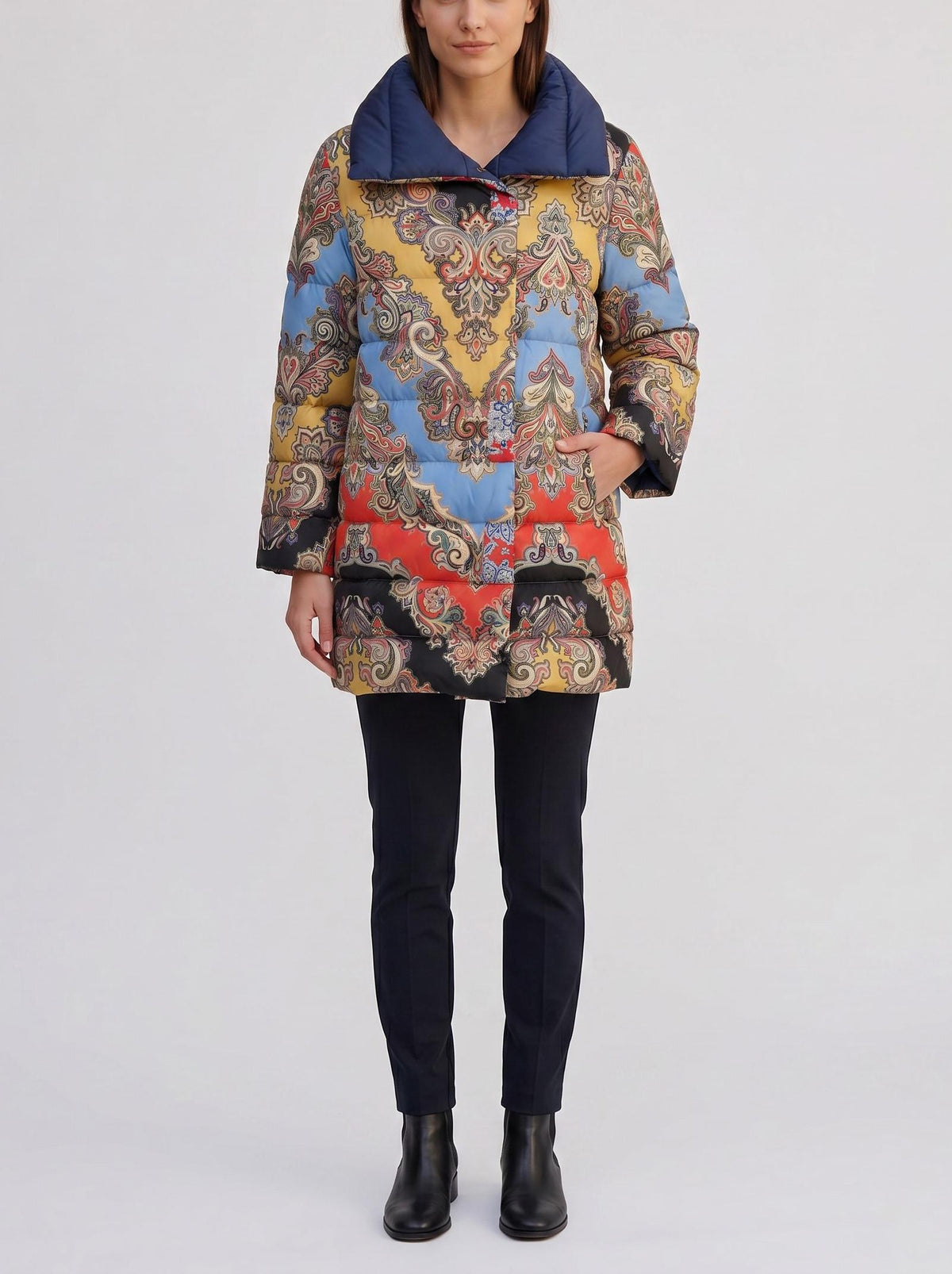 Etro Multicolor Printed Puffer Jacket CVM26.22.35  Etro 