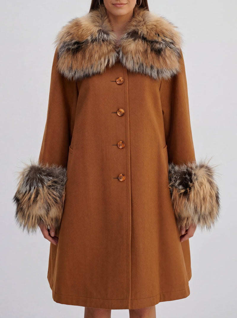 Mario Borsato Coat in Polyester with Fur Inserts CVM26.6.109  Mario Borsato 