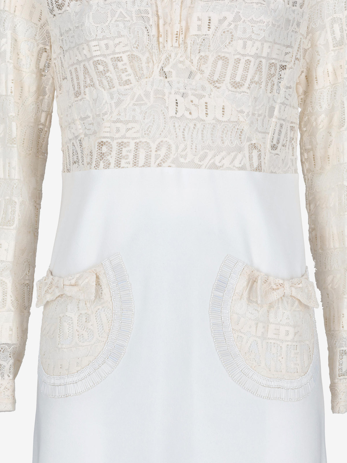 Dsquared2 Logo Lace Mini Dress with Peter Pan Collar CVM26.23.96  Dsquared² 