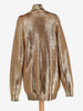 Gianfranco Ferré Gold Laminated Knit Turtleneck with Asymmetric Zip - 1993 W2511.129  Gianfranco Ferré 