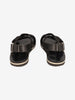 Marni Fussbett Sandal in Black Leather and Canvas MU260321.50  Marni 