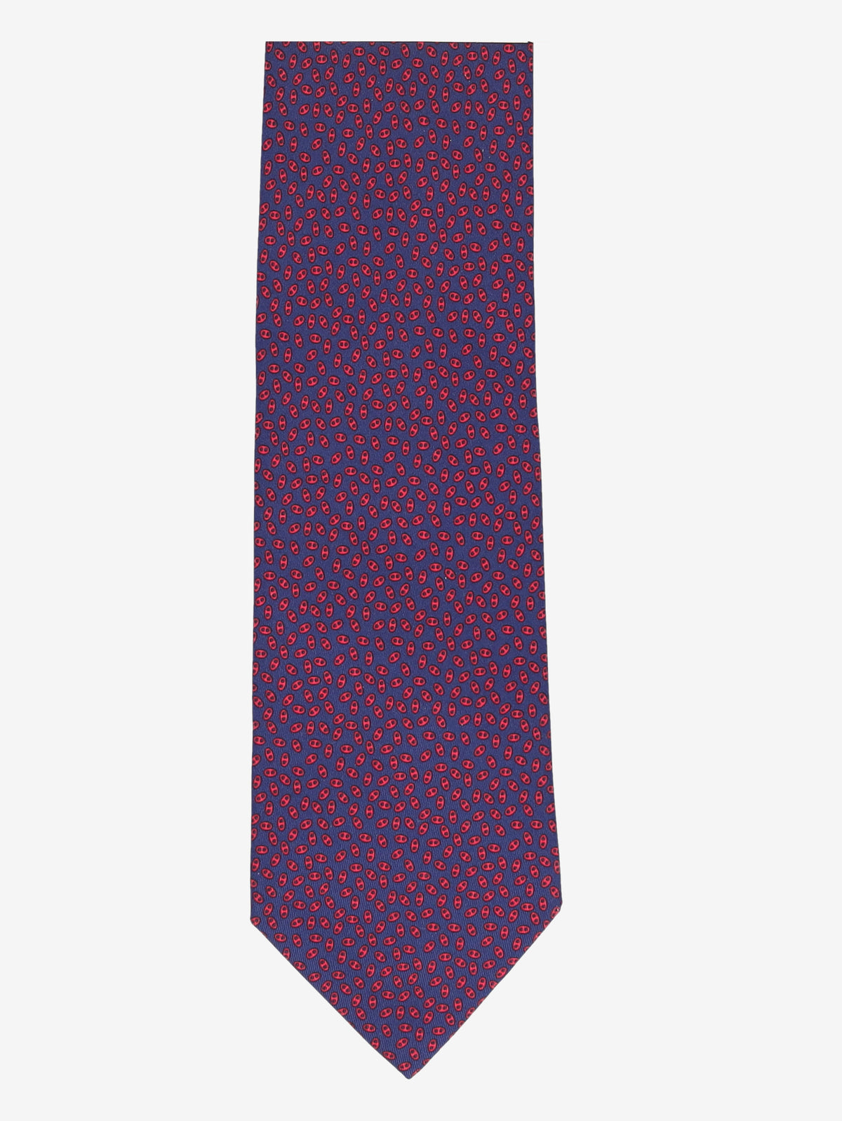 Hermès Silk Tie with Red Motif Pattern W24626.3  Hermès 
