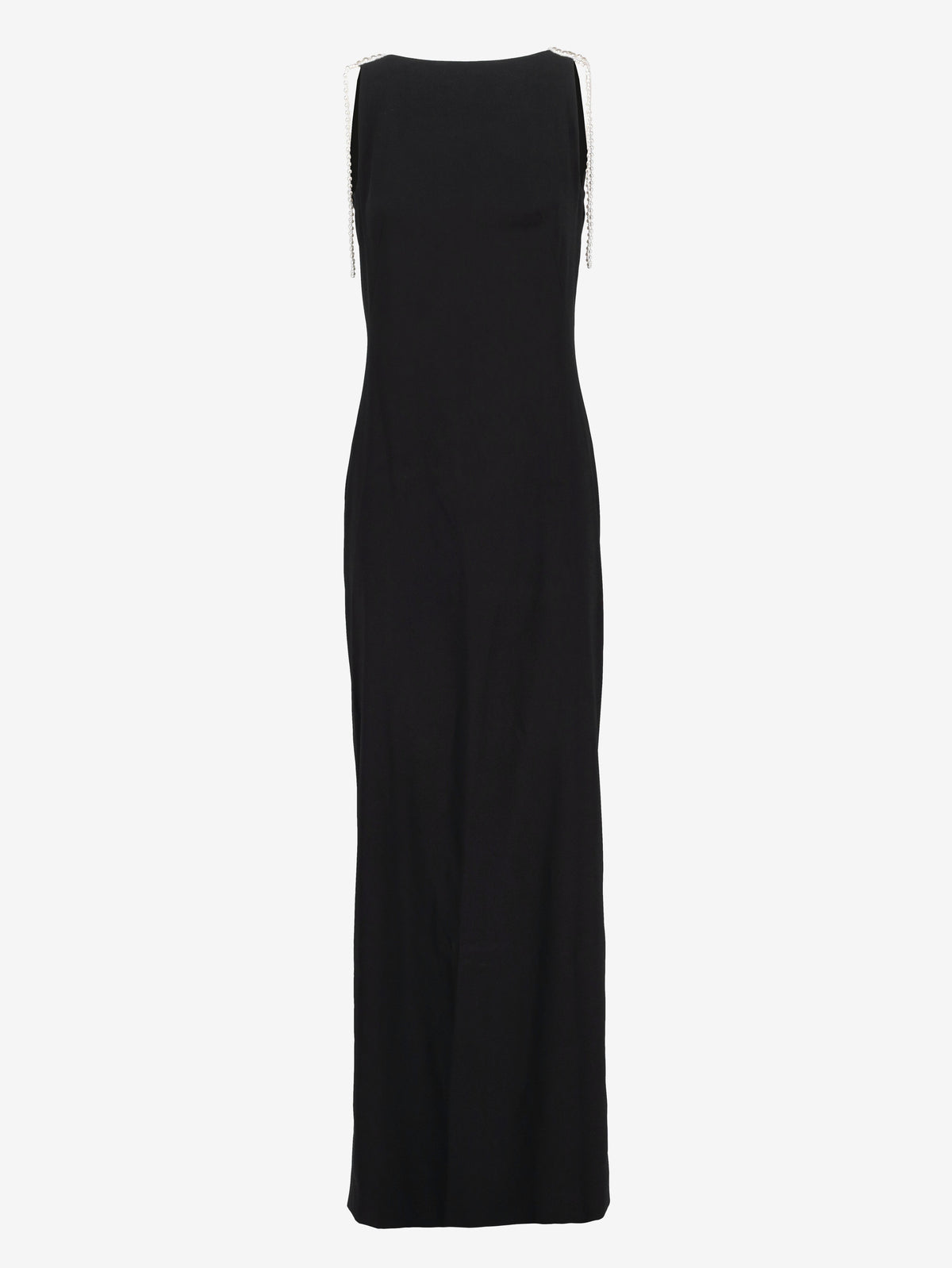 Dsquared2 Black Open-Back Long Nightgown with Faux Pearl Detail CVM26.23.27  Dsquared² 
