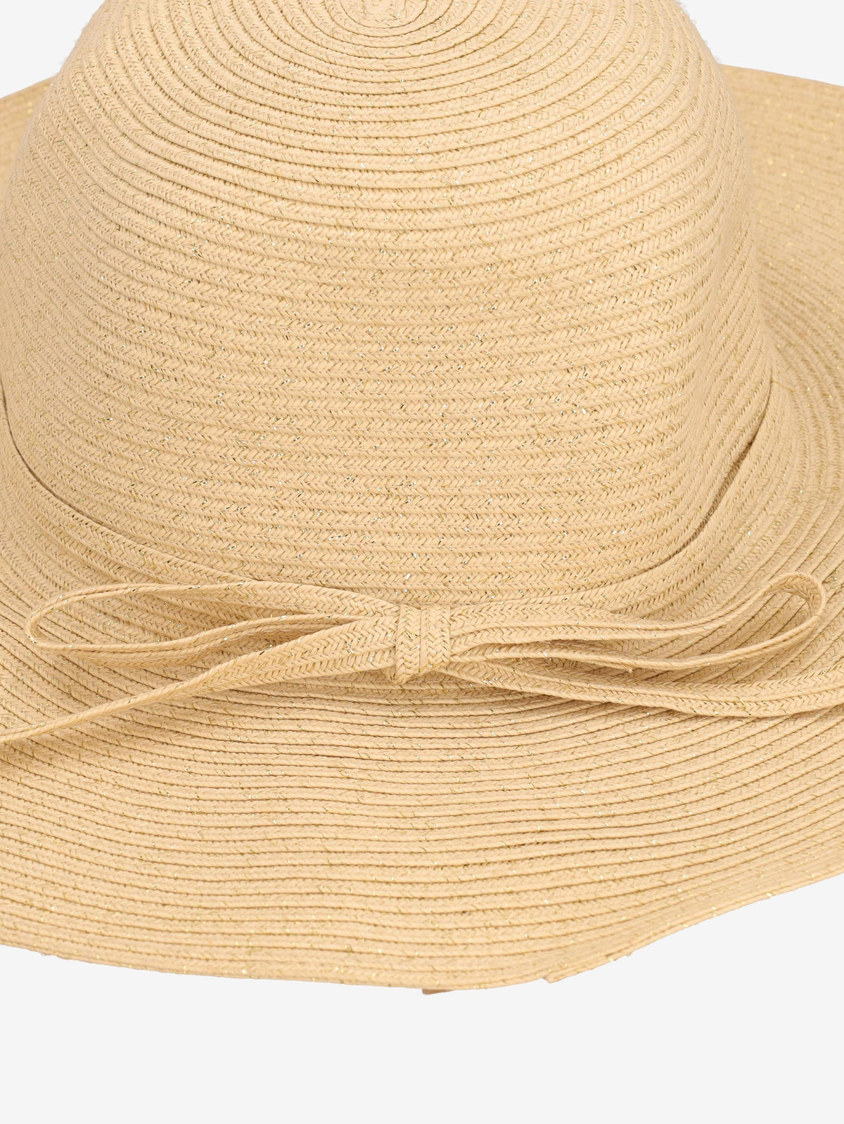 Vintage Shimmering Straw Hat with Bow Detail W130126.1  Vintage 