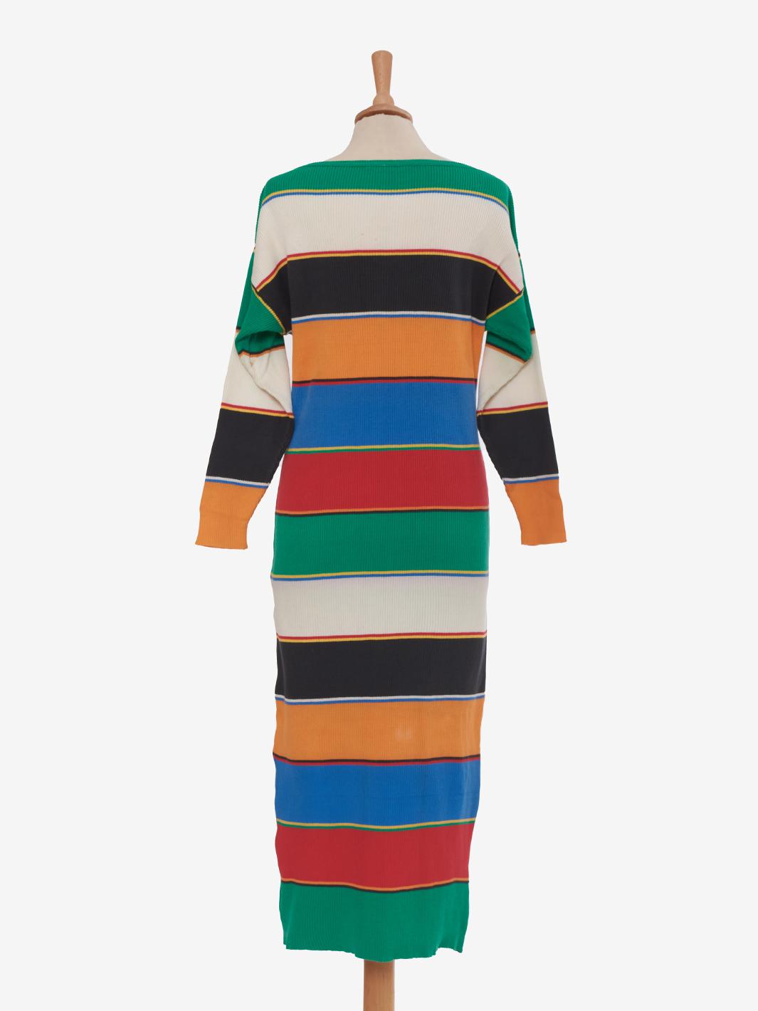 Abito lungo Moschino in maglia multicolor