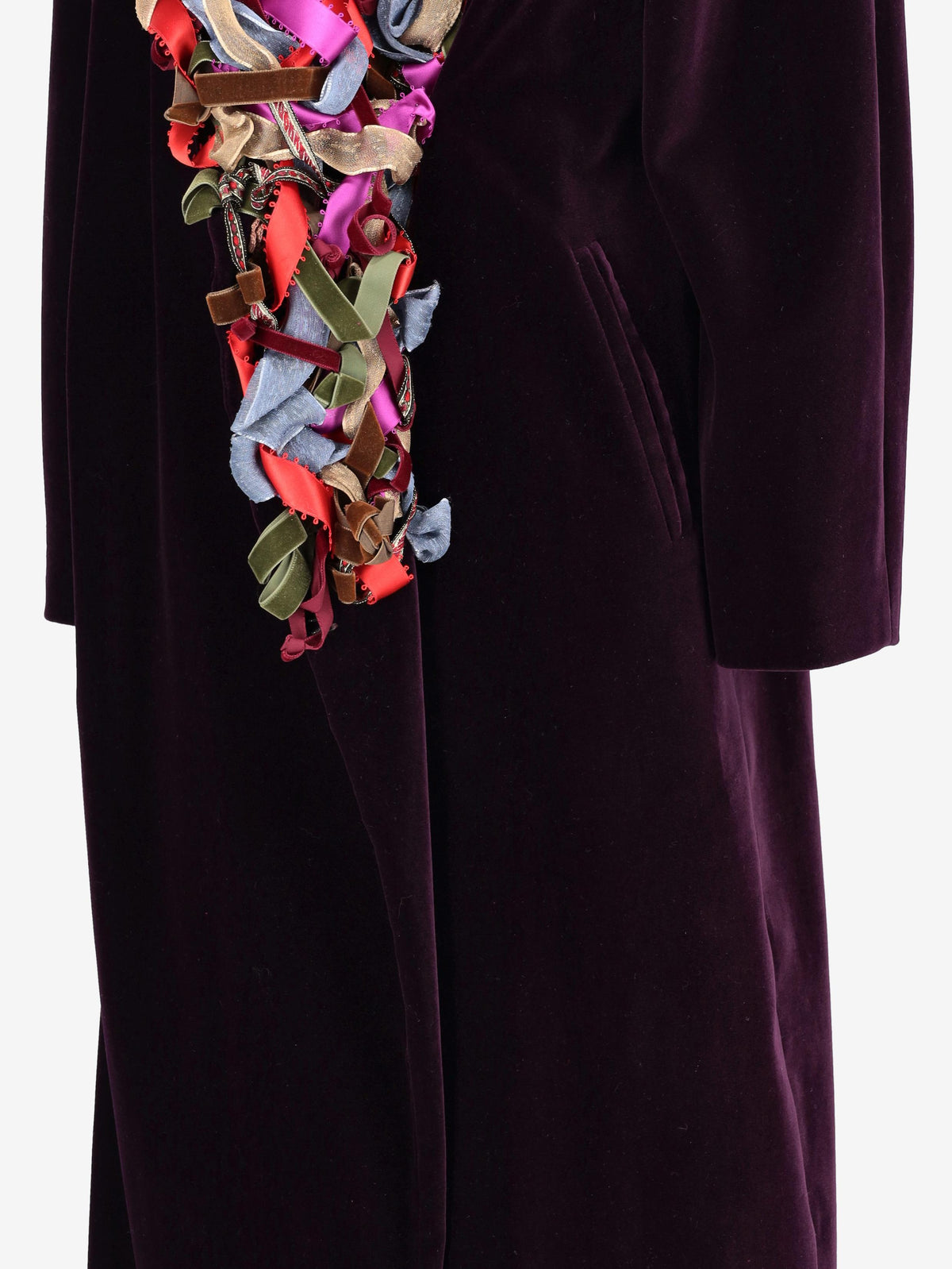 Moschino Open-Front Purple Coat with Twisted Neckline Detail W27526.172  Moschino 