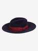 Borsalino Wide-Brim Fedora Hat with Burgundy Grosgrain Ribbon W27526.151  Borsalino 