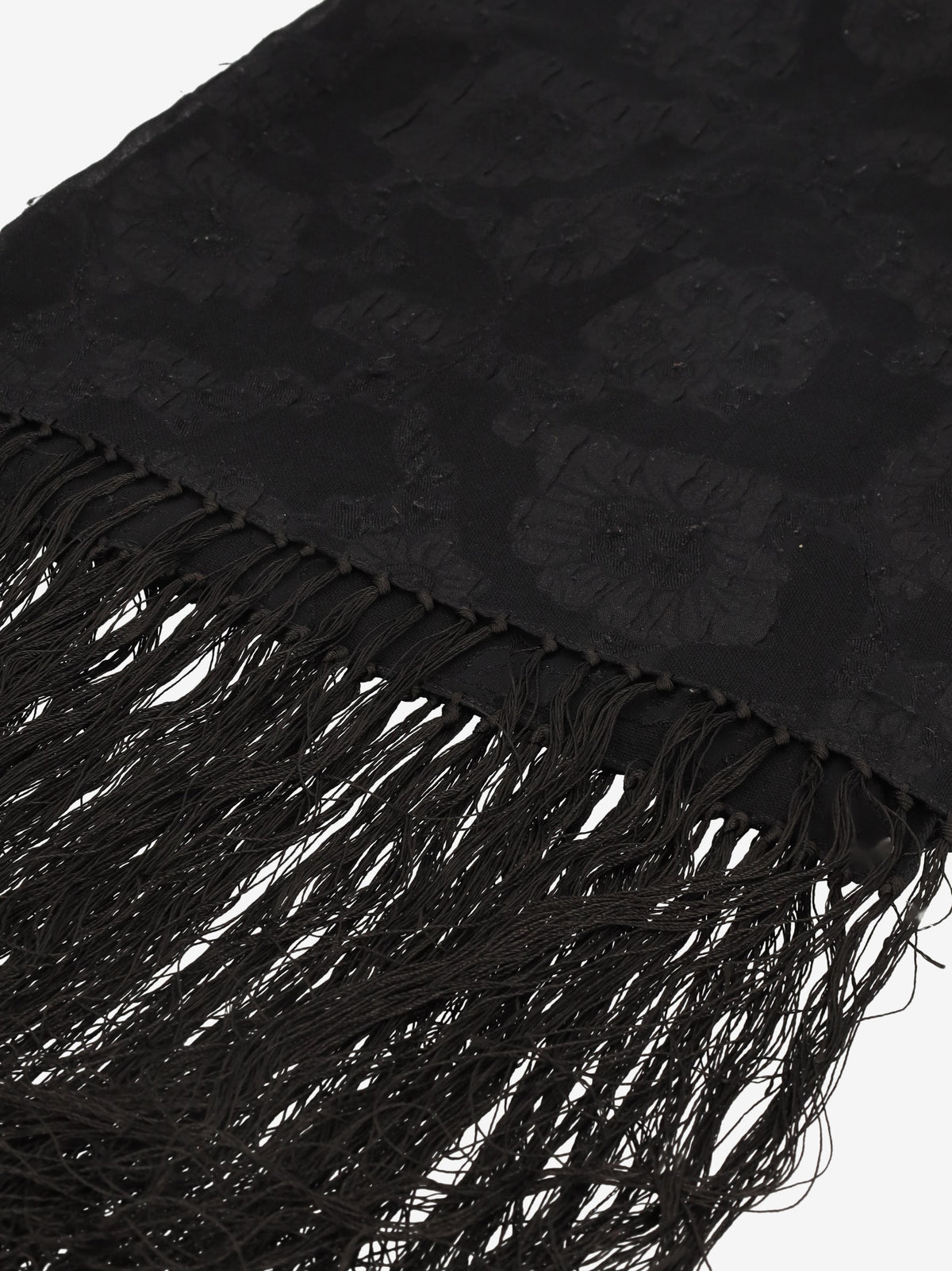 Vintage Floral Embroidered Black Shawl W27526.55  Vintage 