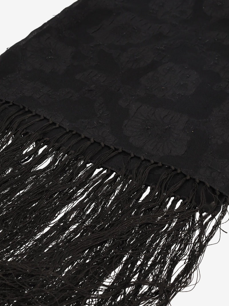 Vintage Floral Embroidered Black Shawl W27526.55  Vintage 