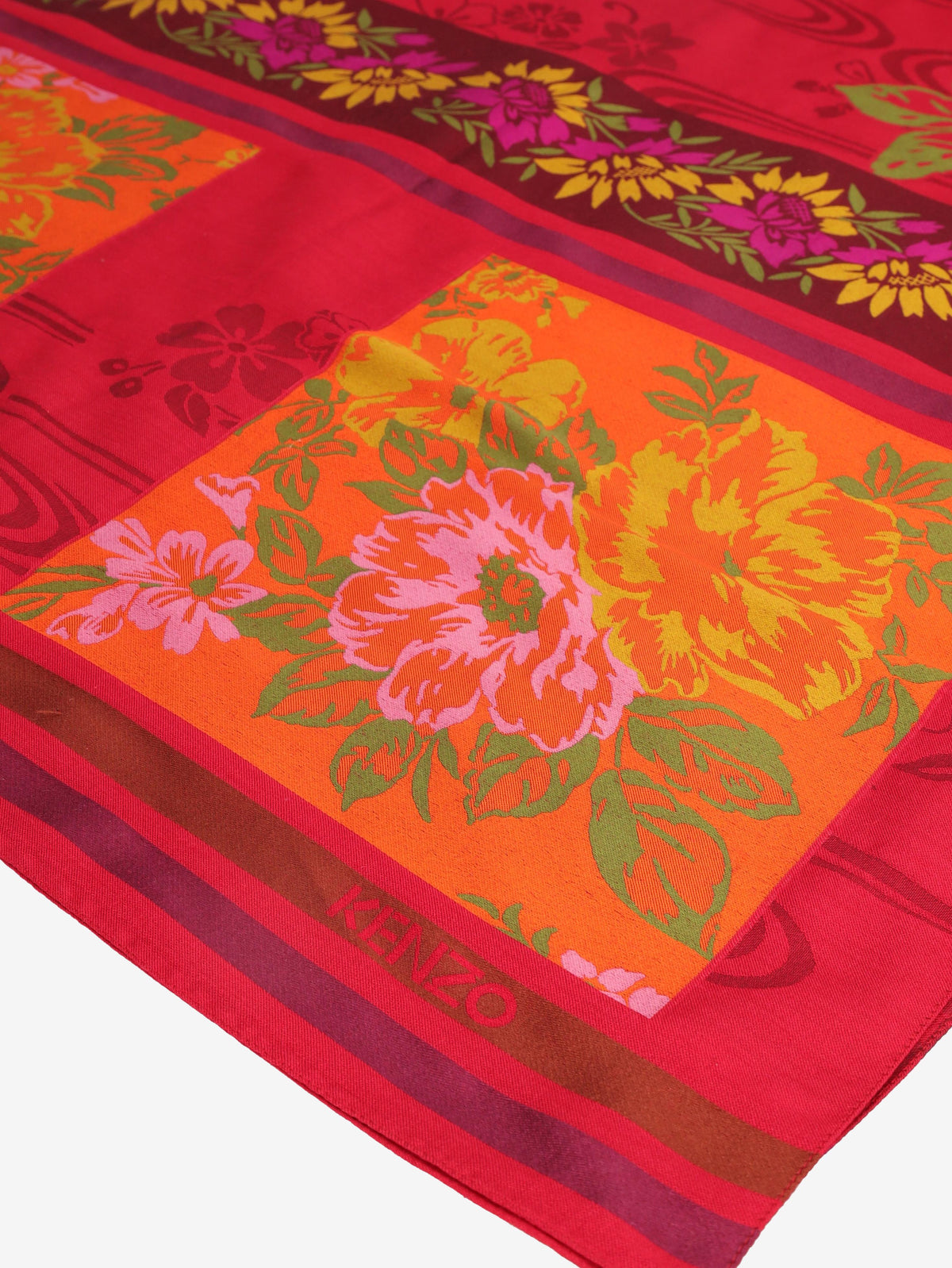 Kenzo Floral Oriental-Inspired Silk & Cotton Shawl Scarf W27526.70  Kenzo 