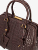 Prada Crocodile Bauletto Bag in Dark Brown Crocodile Leather WCV161224_82  Prada 