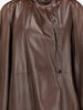 Vintage Double-Breasted Leather Coat with Convertible High Neck W27526.25  Vintage 