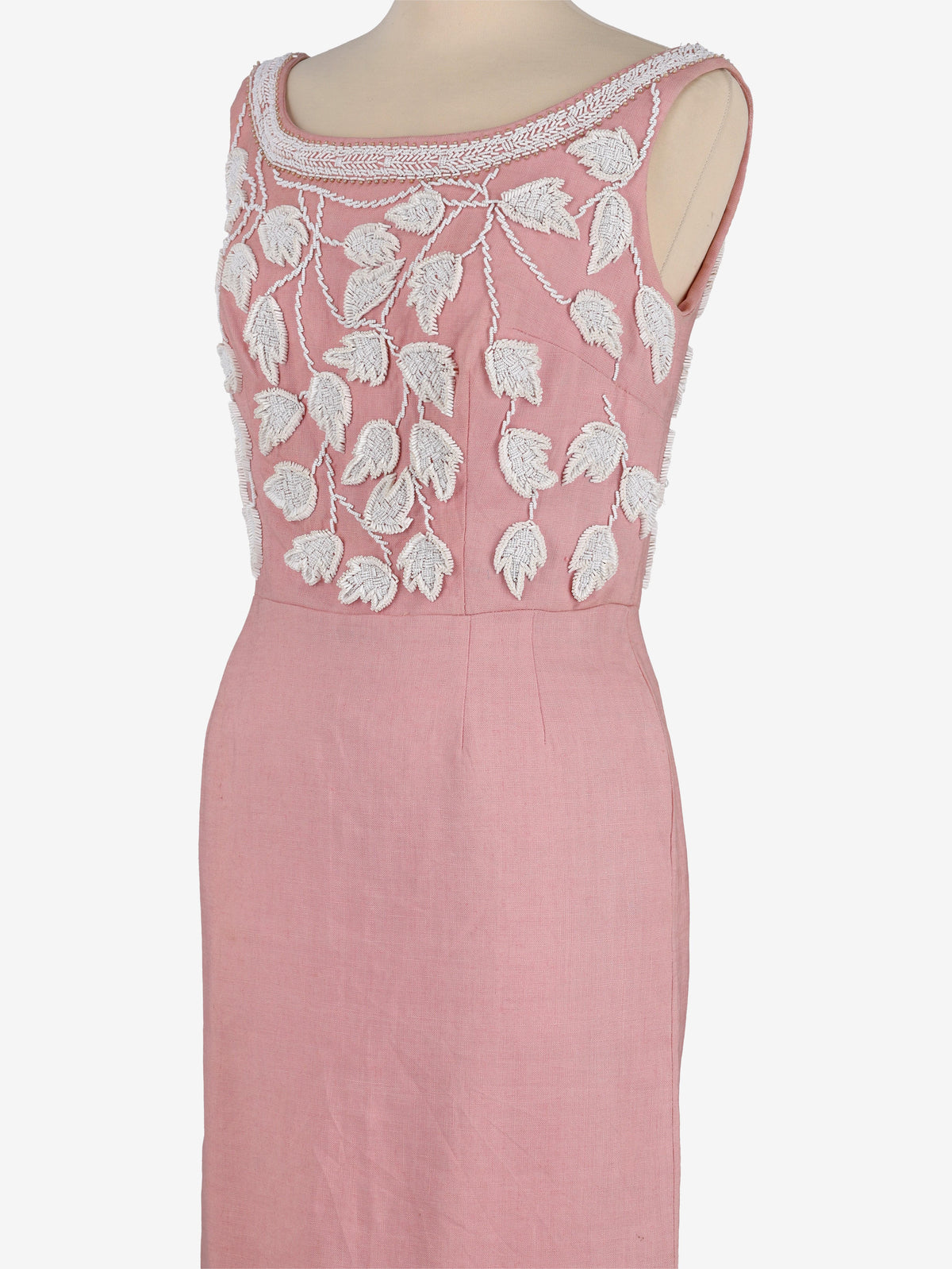 Vintage 1960s Dress in Pink with Beaded Details AR103  Vintage 
