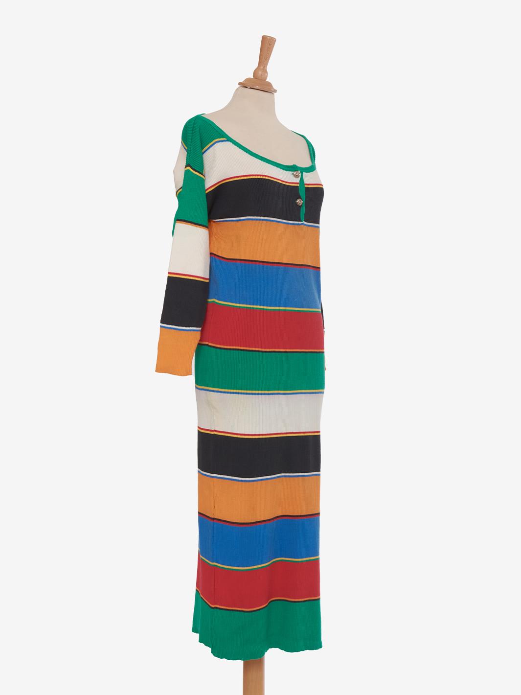 Abito lungo Moschino in maglia multicolor