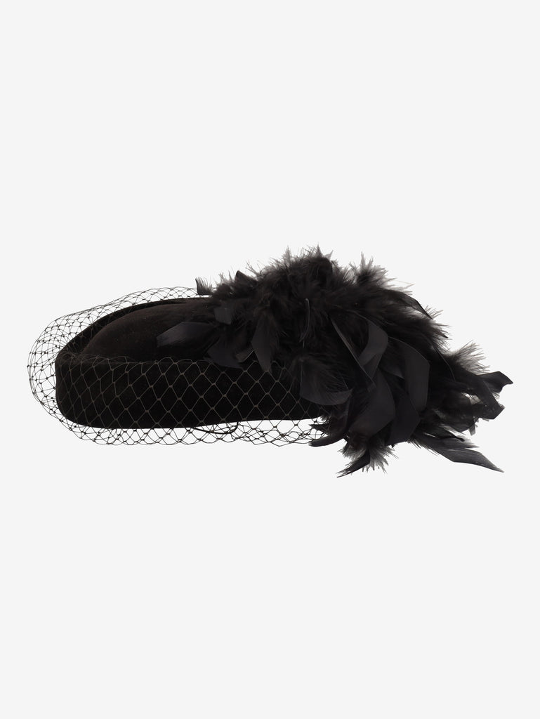Vintage Veiled Feather Hat W27526.141  Vintage 
