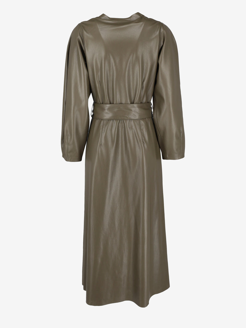Vintage Soft Faux Leather Dress with Belted Waist W7426.37  Nanushka 