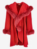 Vintage Red Coat With Fur W2511.115.09  Vintage 