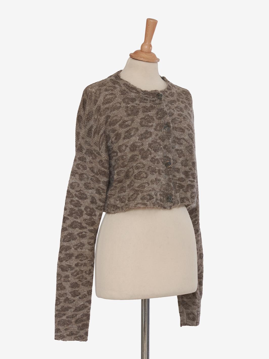 Krizia Cardigan corto con stampa leopardata