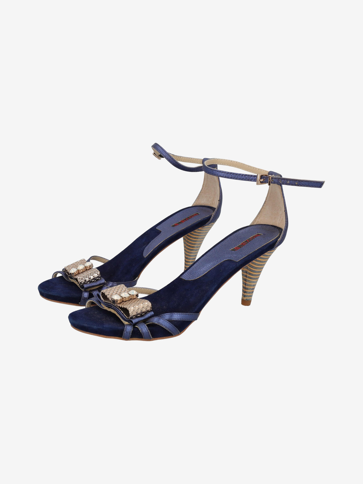 Vintage Navy Suede Embellished Sandals WCV130123  Vintage 