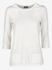 Chanel Uniform White 3/4 Sleeve Top CVM22.12.6  Chanel 