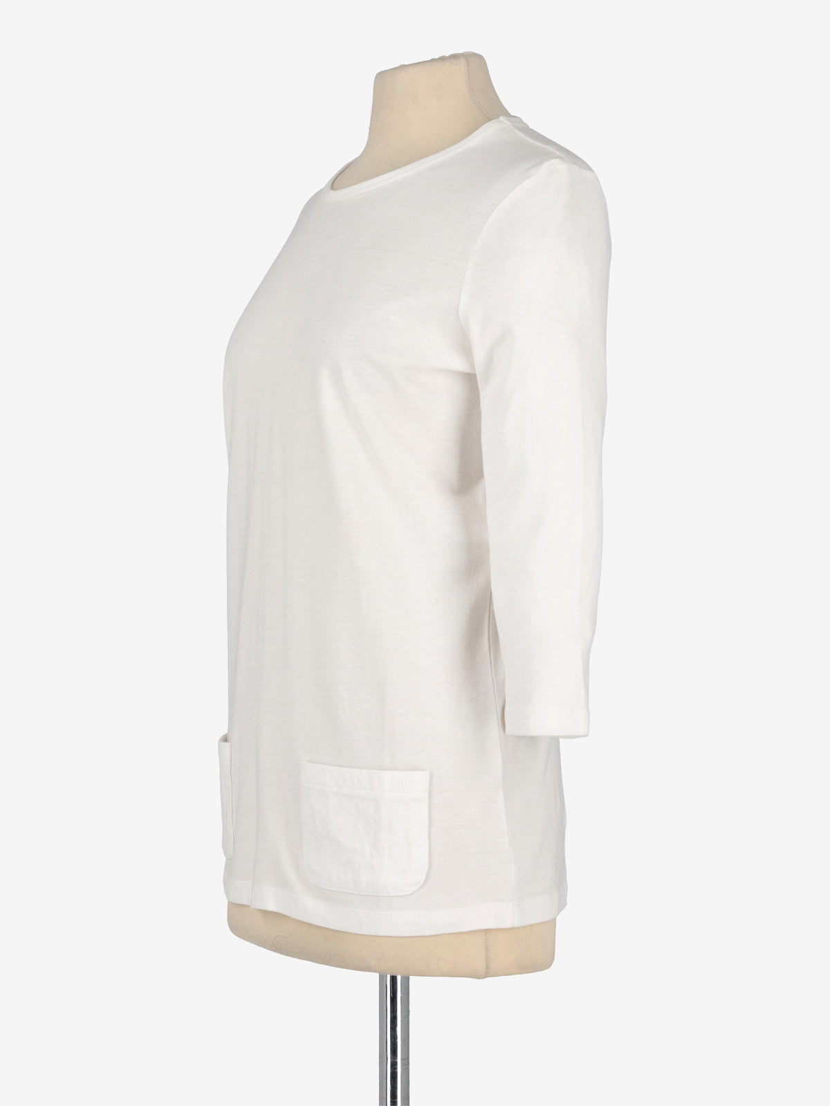 Chanel Uniform White 3/4 Sleeve Top CVM22.12.6  Chanel 