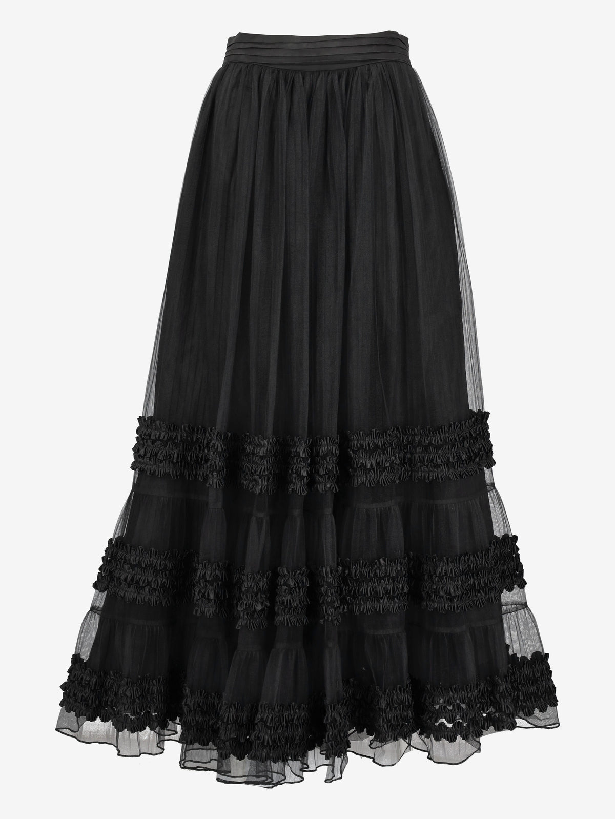 Vintage Voluminous Tulle Maxi Skirt with Satin Hem W27526.6  Vintage 