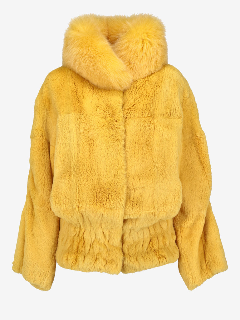 Dolce & Gabbana Yellow Fur Jacket W27526.174  Dolce & Gabbana 