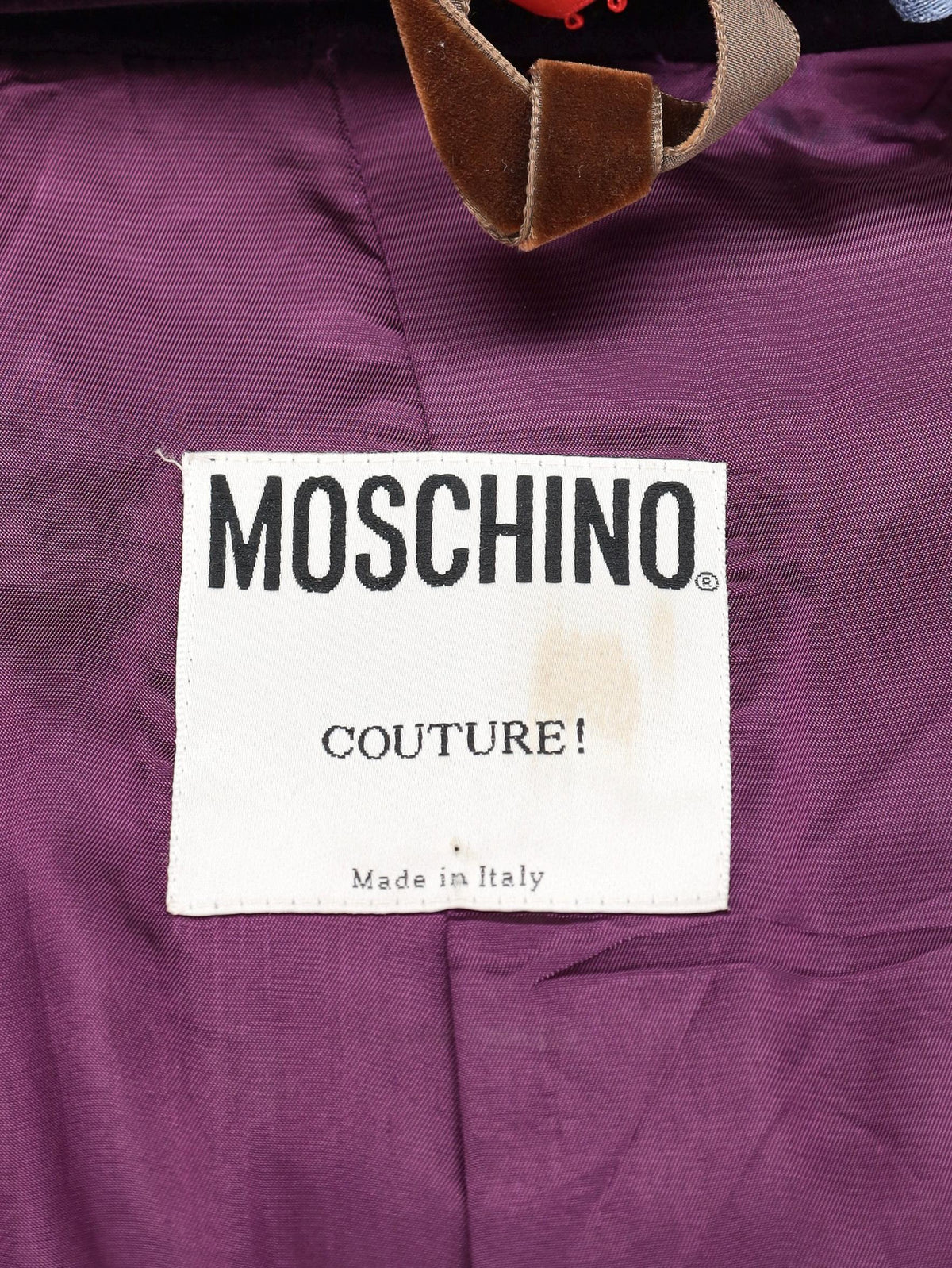 Moschino Open-Front Purple Coat with Twisted Neckline Detail W27526.172  Moschino 