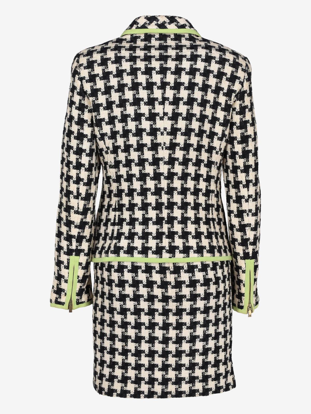 Vintage Two-Piece Suit with Acid Green Hem Details W7426.26  Louis Feraud 