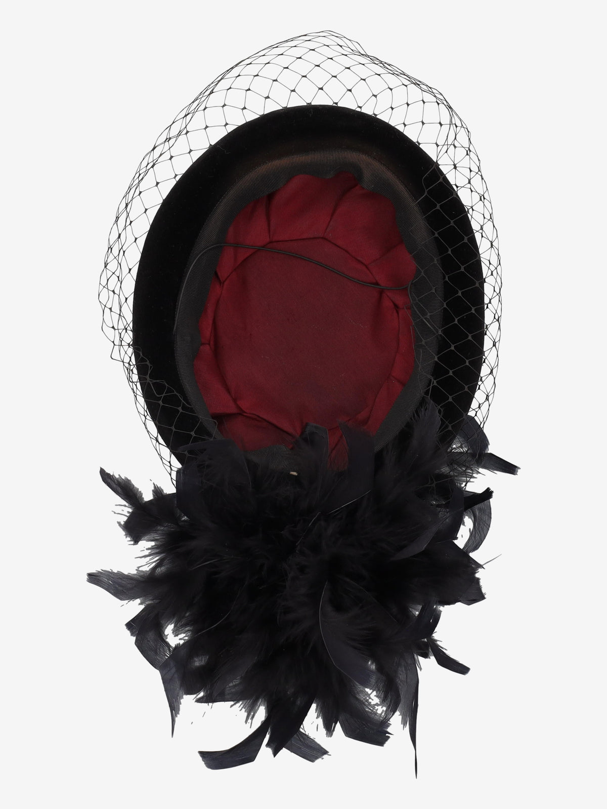 Vintage Veiled Feather Hat W27526.141  Vintage 