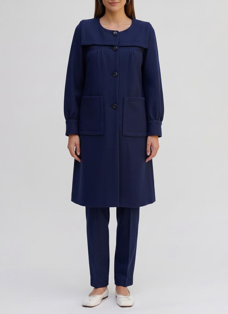Sonia Rykiel Wool Coat with Naval-Inspired Design MR081025.46  Sonia Rykiel 