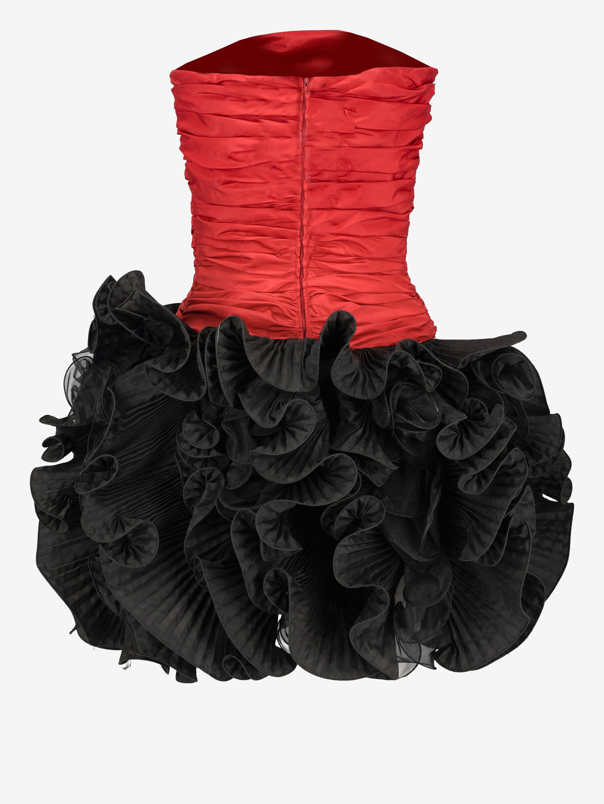 Vintage Red and Black Balloon Draped Mini Dress W27526.16  Vintage 