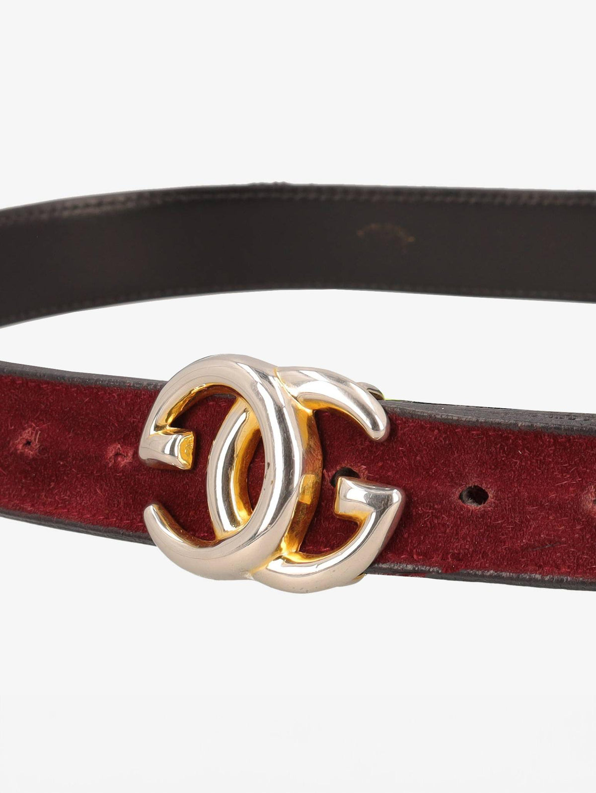 Gucci Burgundy Suede Buckle Belt