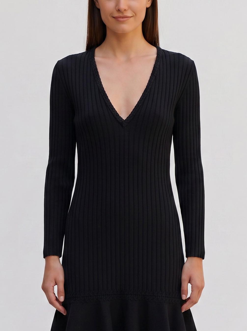 Yves Saint Laurent Knitted Dress with Voluminous Skirt CVM26.22.19  Yves Saint Laurent 