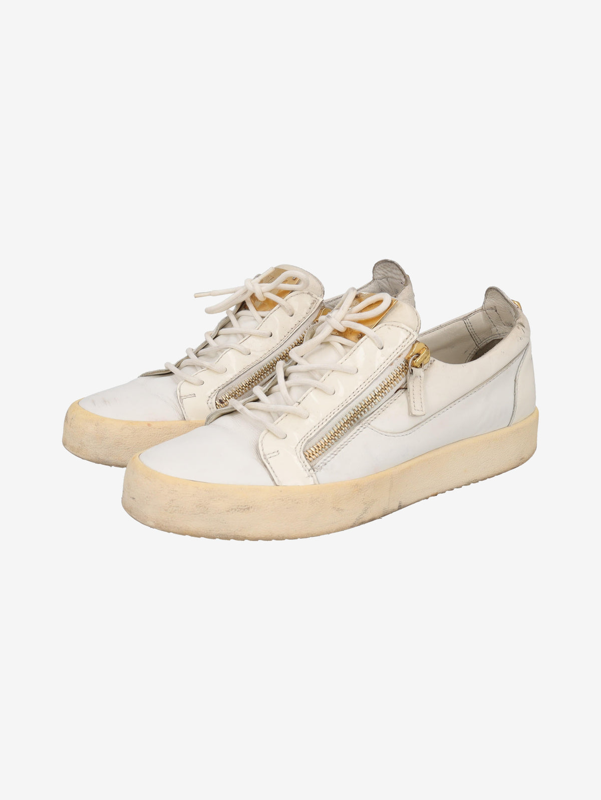 Giuseppe Zanotti White Leather Low-Top Sneakers WCV250877.15  Giuseppe Zanotti 