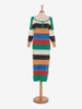 Abito lungo Moschino in maglia multicolor