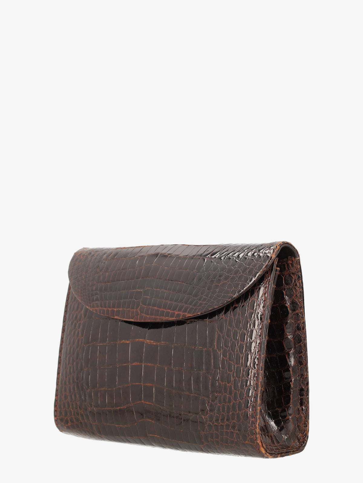 Vintage Brown Crocodile Leather Clutch WCV13032025.33  Vintage 