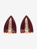 Vintage Bordeaux and Golden Earrings from the 80S W2202225  Vintage 