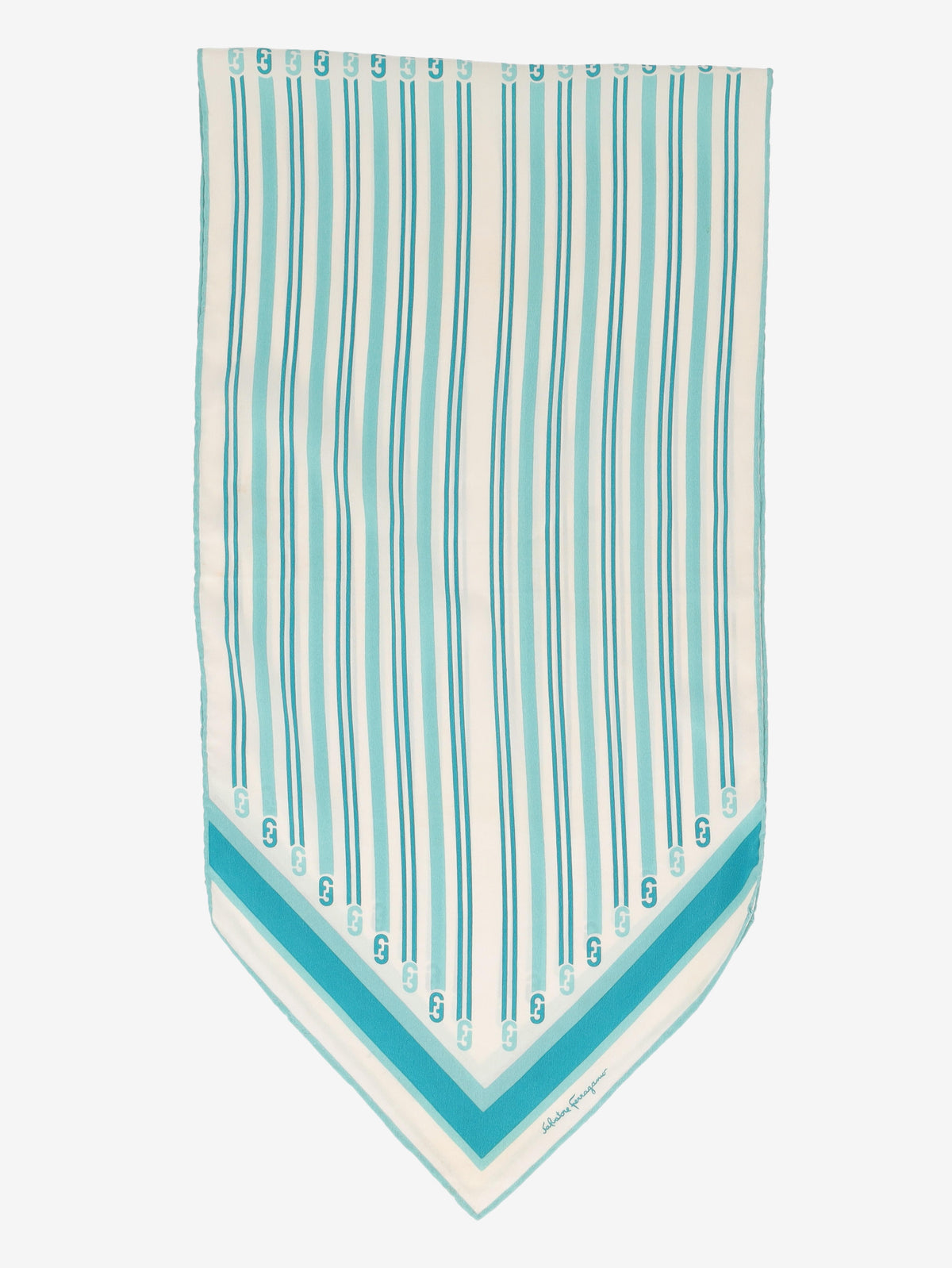 Salvatore Ferragamo Monogram & Stripe Logo Scarf W150626.26  Ferragamo 