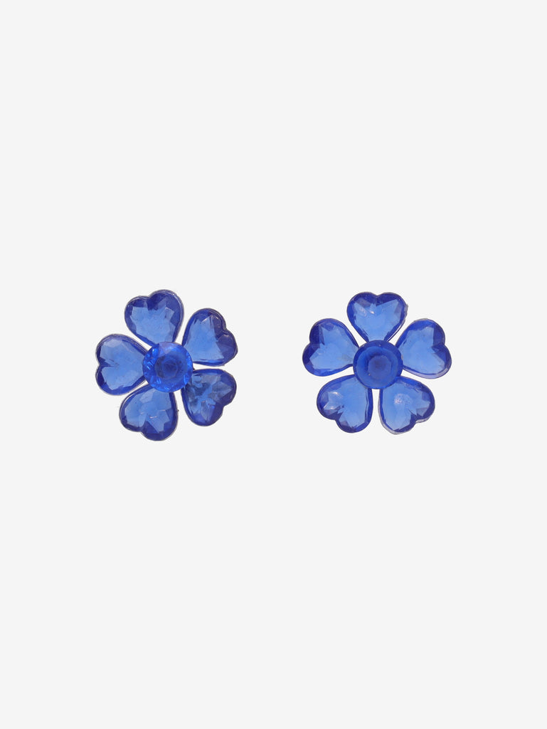 Vintage Plastic Flower Earrings with Heart-Shaped Petals W13426.12  Vintage 