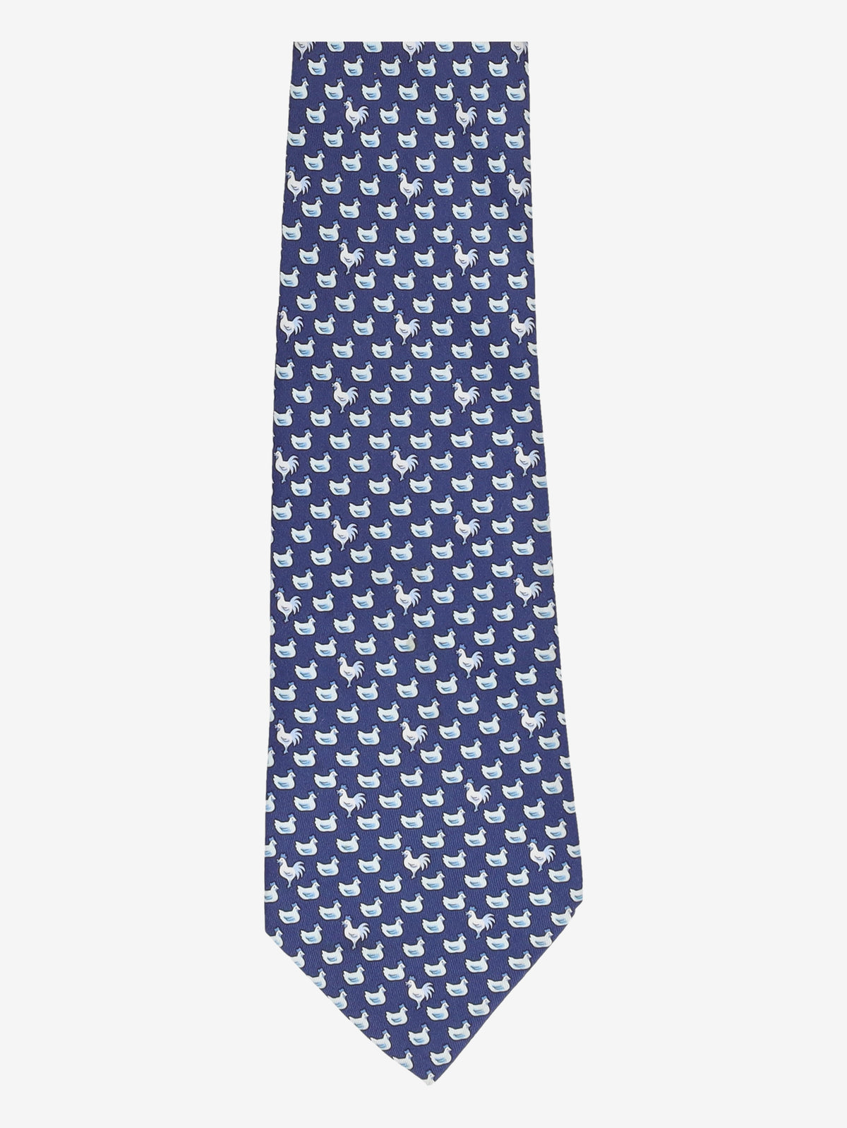 Hermès Rooster & Hen Print Silk Tie W24626.1  Hermès 