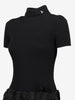Vintage Black Mini Dress with Rosette Skirt WCV26.1.6  Vintage 