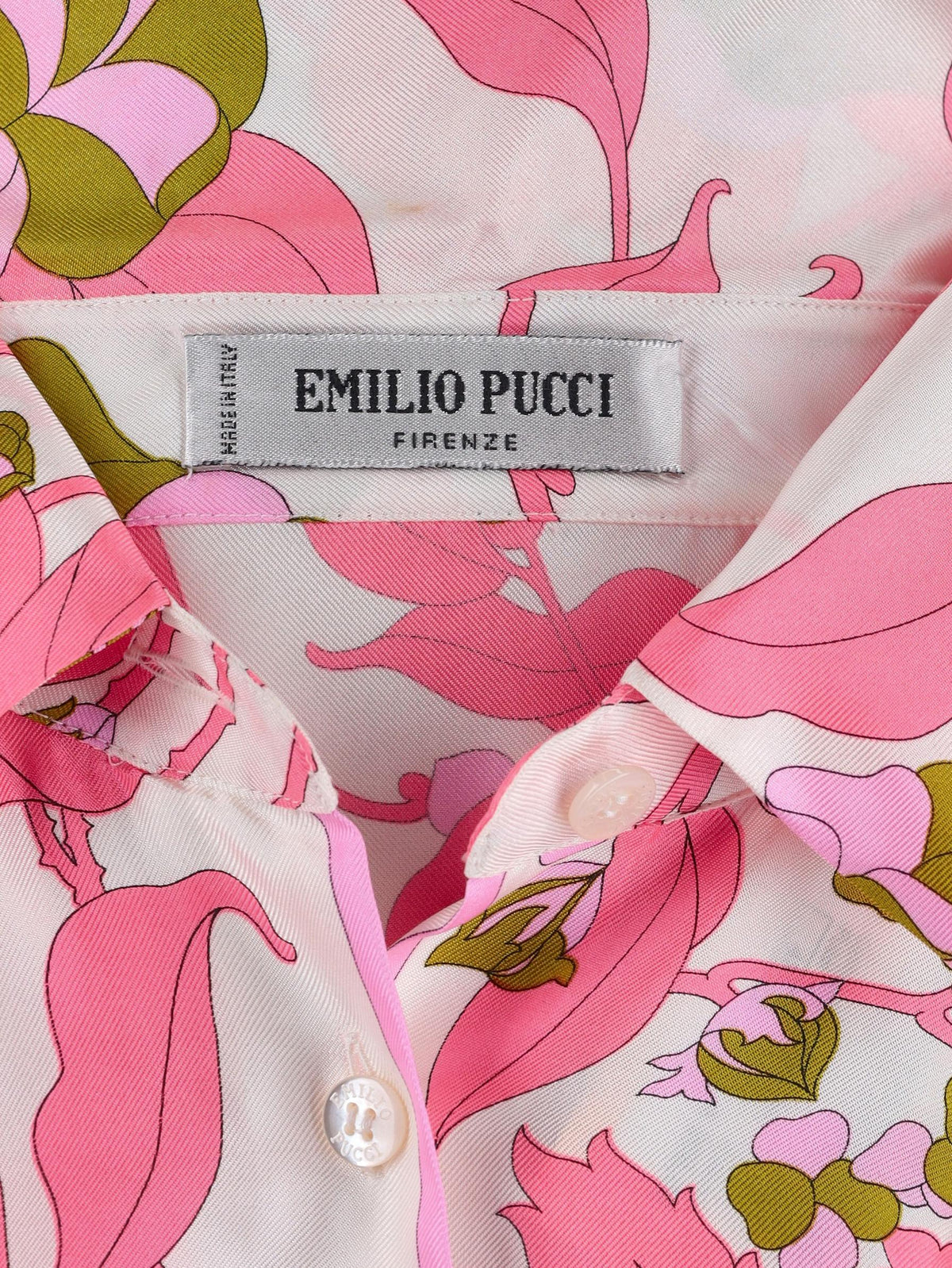 Emilio Pucci Silk Shirt with Multicolored Flower Motif W7426.8  Pucci 