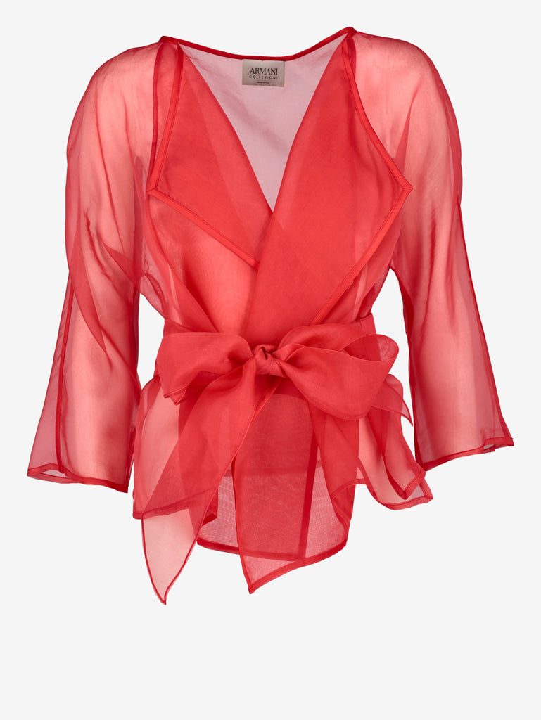 Armani Collezioni Sheer Belted Blouse W27526.43  Armani 